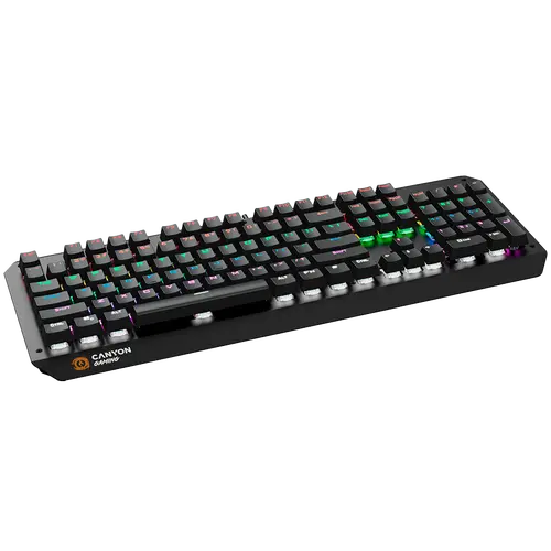 CANYON Hazard GK-6, Wired multimedia gaming keyboard with lighting effect, 108pcs rainbow LED, Numbers 104keys, EN double injection layout, cable length 1.8M, 450.5*163.7*42mm, 0.90kg, color black - image 2