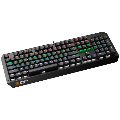 CANYON Hazard GK-6, Wired multimedia gaming keyboard with lighting effect, 108pcs rainbow LED, Numbers 104keys, EN double injection layout, cable length 1.8M, 450.5*163.7*42mm, 0.90kg, color black - image 3