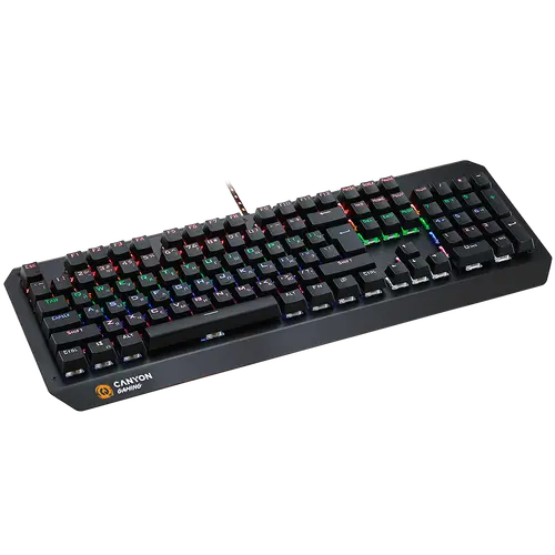 CANYON Hazard GK-6, Tastatură multimedia pentru gaming cu fir, cu efect de iluminare, 108 buc. LED rainbow, numere 104 taste, layout EN cu injecție - 5
