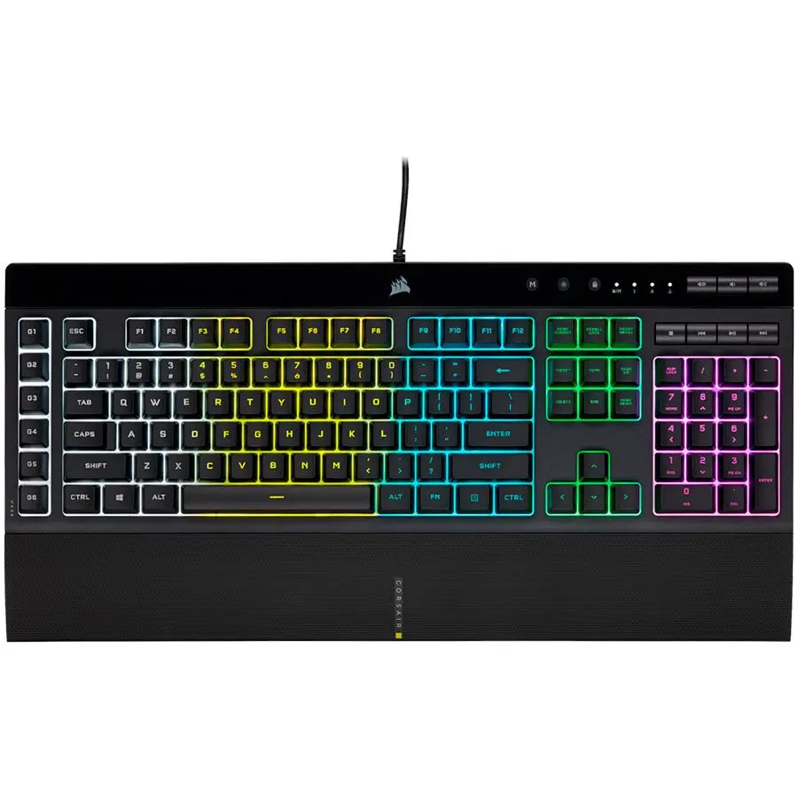 CORSAIR K55 RGB PRO Gaming Keyboard, Backlit Zoned RGB LED, Rubberdome