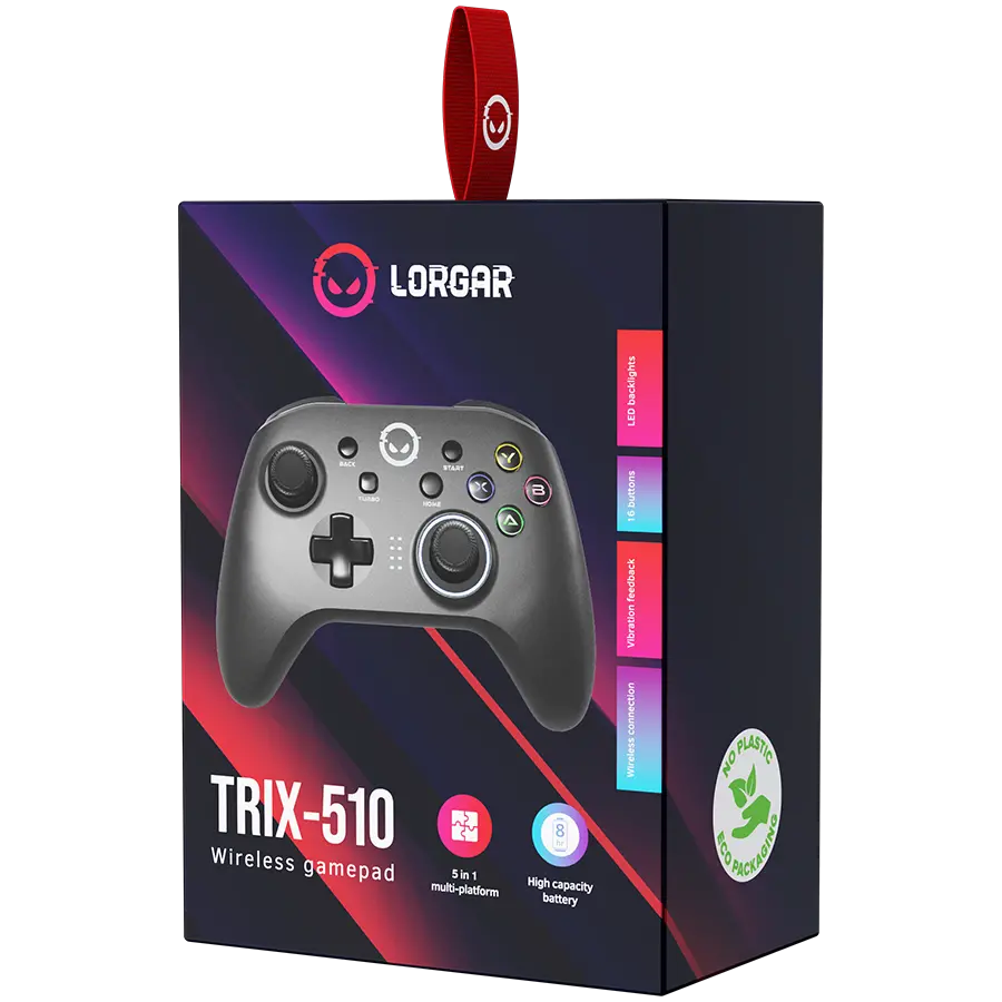 LORGAR Controler Gaming TRIX 510 Fără fir Negru - image 4