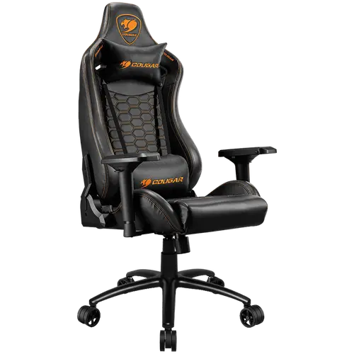 COUGAR OUTRIDER S Black, Gaming Chair, Body-embracing High Back Design, Premium PVC Leather, Head and Lumbar Pillow, 180º Reclining, Full Steel Frame, 4D Adjustable Armrest, Class 4 Gas Lift Cylinder - image 1