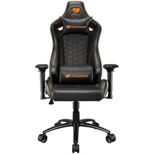 COUGAR OUTRIDER S Black, Gaming Chair, Body-embracing High Back Design, Premium PVC Leather, Head and Lumbar Pillow, 180º Reclining, Full Steel Frame, 4D Adjustable Armrest, Class 4 Gas Lift Cylinder