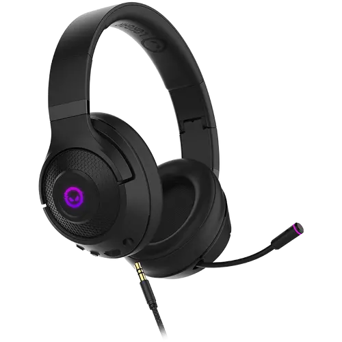 LORGAR Noah 701, gaming headset with microphone, 2.4GHz USB dongle + BT 5.1 Realtek 8763, battery 1000mAh, type-C charging cable 0.8m, audio cable 1.5m, size:195*185*80mm, 0.28kg. Black - image 1