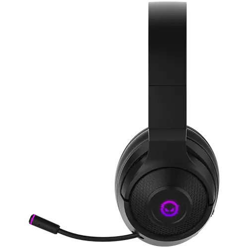 LORGAR Noah 701, gaming headset with microphone, 2.4GHz USB dongle + BT 5.1 Realtek 8763, battery 1000mAh, type-C charging cable 0.8m, audio cable 1.5m, size:195*185*80mm, 0.28kg. Black - image 2