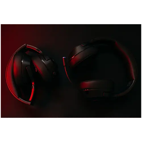 LORGAR Noah 701, gaming headset with microphone, 2.4GHz USB dongle + BT 5.1 Realtek 8763, battery 1000mAh, type-C charging cable 0.8m, audio cable 1.5m, size:195*185*80mm, 0.28kg. Black - image 5