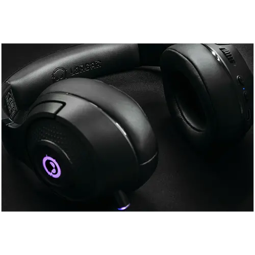 LORGAR Noah 701, gaming headset with microphone, 2.4GHz USB dongle + BT 5.1 Realtek 8763, battery 1000mAh, type-C charging cable 0.8m, audio cable 1.5m, size:195*185*80mm, 0.28kg. Black - image 9