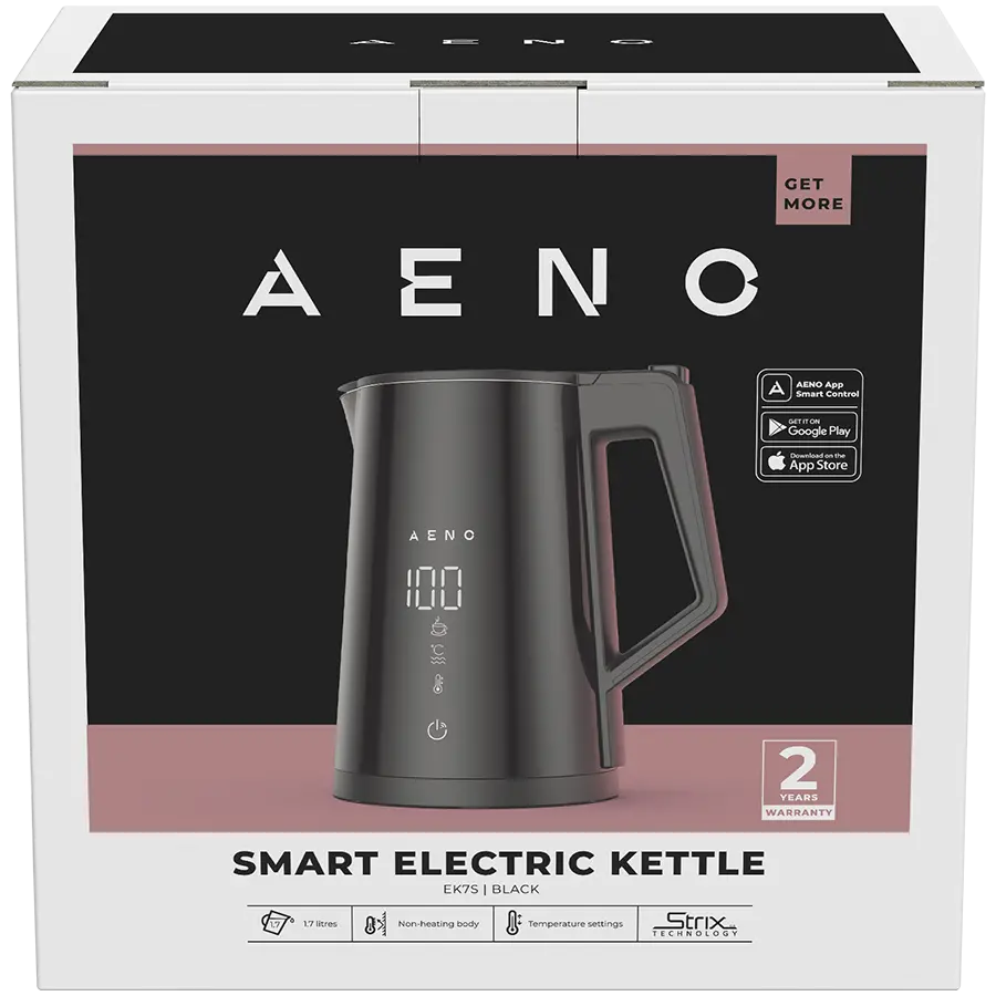 AENO Electric Kettle EK7S Smart: 1850-2200W, 1.7L, Strix, Double-walls, Temperature Control, Keep warm Function, Control via Wi-Fi, LED-display, Non-heating body, Auto Power Off, Dry tank Protection - image 2