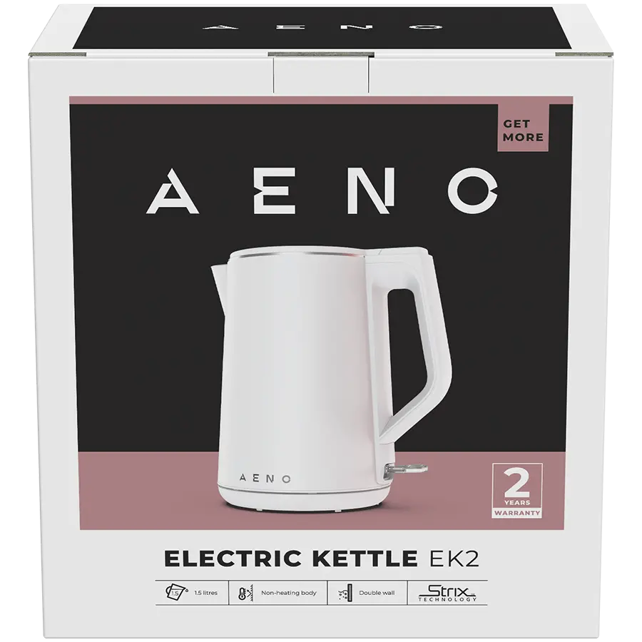 AENO fierbător electric EK2: 1850-2200W, 1.5L, Strix, pereți dubli, corp neîncălzit, oprire automată, protecție la funcționare fără apă - image 2