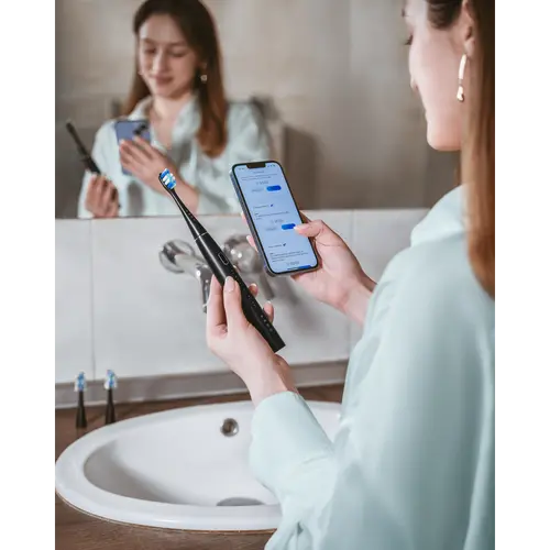 AENO DB2S Smart Sonic Electric Toothbrush, 46000 RPM, IPX7, Black - 2