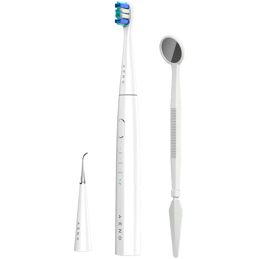 AENO Sonic Periuță de dinți electrică, DB8: Alb, 3 moduri, 3 capete de periere + 1 instrument de curățare, 1 oglindă, 30000rpm, 100 de zile fără - image 1