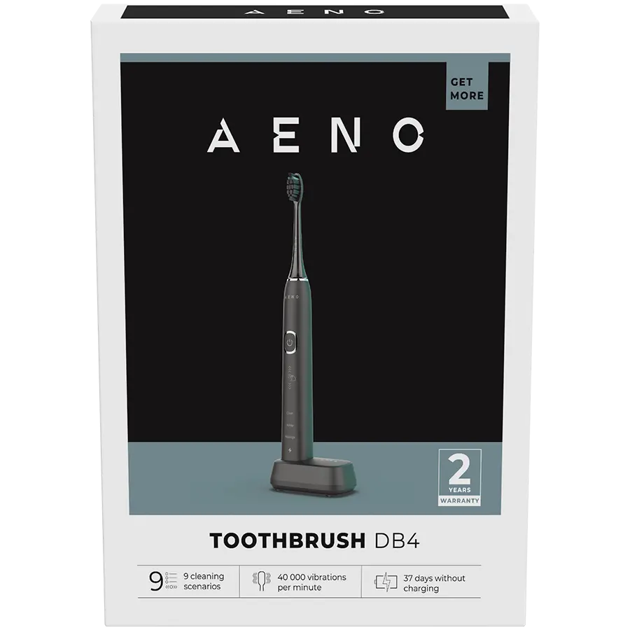 AENO Sonic Electric Toothbrush, DB4: Black, 9 scenarios, with 3D touch, wireless charging, 46000rpm, 40 days without charging, IPX7 - image 5