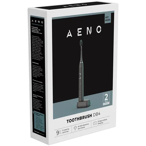 AENO Periuță de dinți electrică Sonic, DB4: Neagră, 9 scenarii, cu 3D touch, încărcare wireless, 46000rpm, 40 de zile fără încărcare, IPX7 - 8