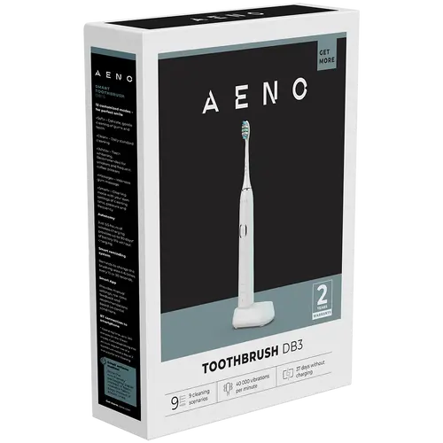 AENO Periuță de dinți electrică Sonic, DB3: Albă, 9 scenarii, cu 3D touch, încărcare wireless, 46000rpm, 40 de zile fără încărcare, IPX7 - 8