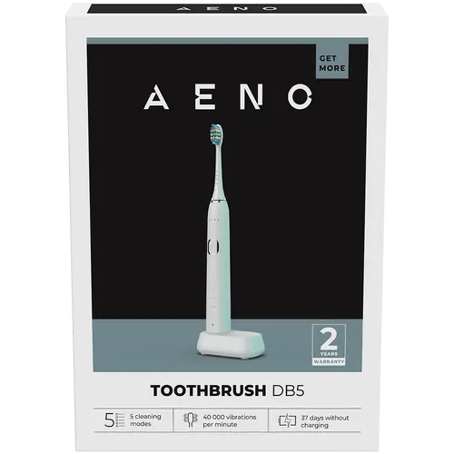 AENO Sonic Periuță de dinți electrică DB5: Albă, 5 moduri, încărcare wireless, 46000rpm, 40 de zile fără încărcare, IPX7 - 4