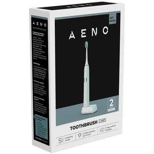 AENO Sonic Ηλεκτρική οδοντόβουρτσα DB5: Λευκή, 5 λειτουργίες, ασύρματη φόρτιση, 46000rpm, 40 ημέρες χωρίς φόρτιση, IPX7 - 8