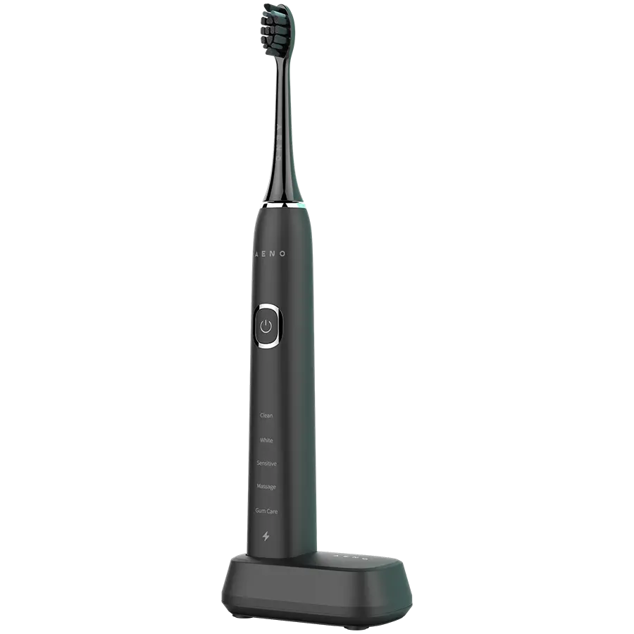 AENO Sonic Periuță de dinți electrică DB6: Neagră, 5 moduri, încărcare wireless, 46000rpm, 40 de zile fără încărcare, IPX7