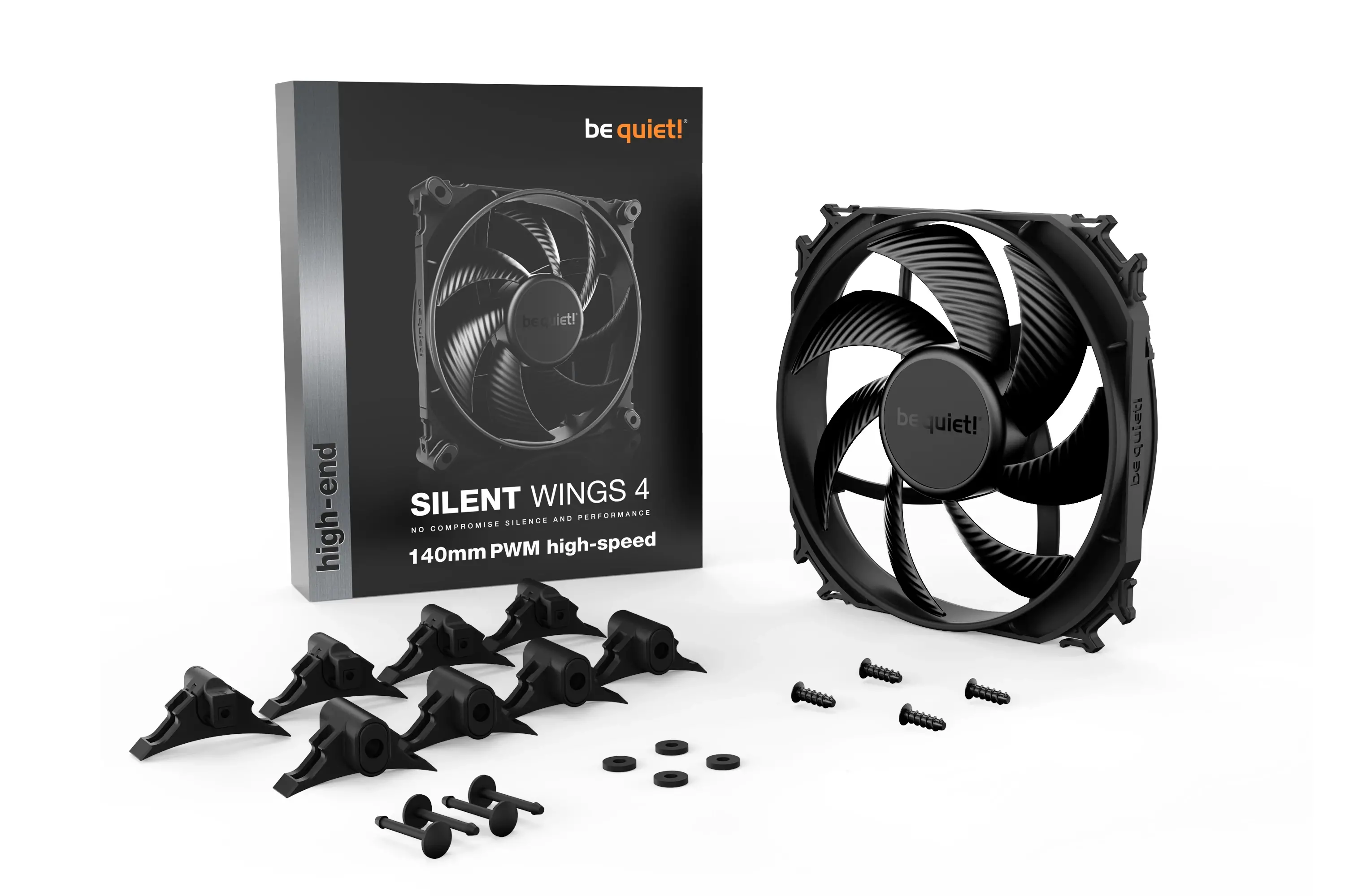 be quiet! SILENT WINGS 4 140mm PMW high-speed, 4-pin, Fan speed: 1900RPM, Rubber & hard plastic mountings, 29.3 db(A), 5 years warranty - image 3