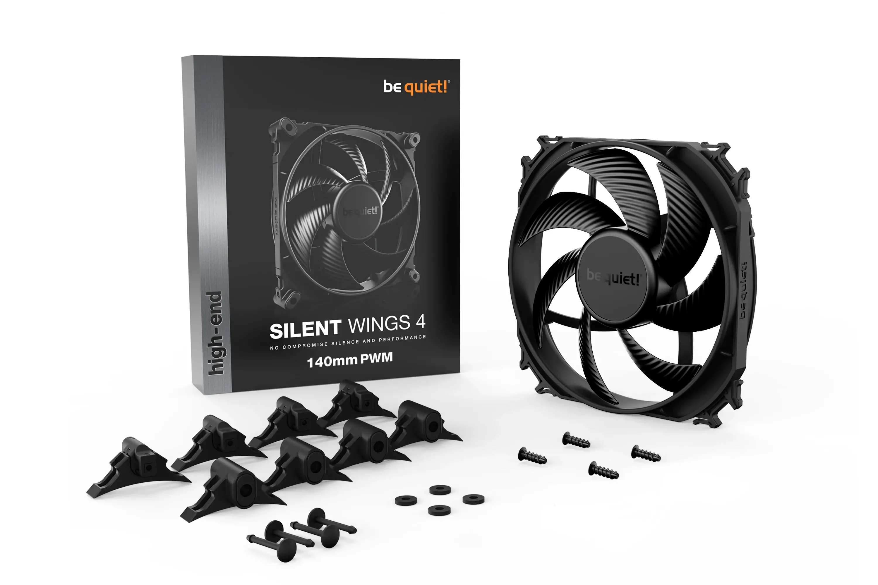 be quiet! SILENT WINGS 4 140mm PMW, 4-pin, Fan speed: 1100RPM, Rubber & hard plastic mountings, 13.6 db(A), 5 years warranty - image 3