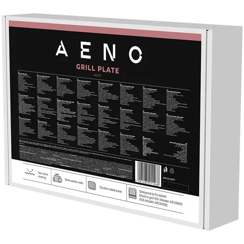 AENO Ηλεκτρική ψησταριά AEG0001 πλάκα, Διπλής όψης: λεία και ραβδωτή, Αντικολλητική επίστρωση, μέγεθος: 290*234mm, 1 τεμ. στο σετ - 3