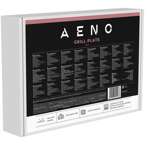 AENO Electric grill AEG0001 plate, Double-sided: flat&ribbed, Non-stick coating, size: 290*234mm, 1 pcs in set - image 3