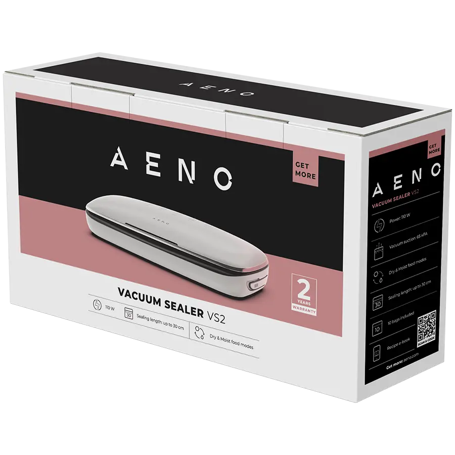 AENO VS2 Vacuum Sealer, 120W, 75kPa, 3 Modes, White - image 2