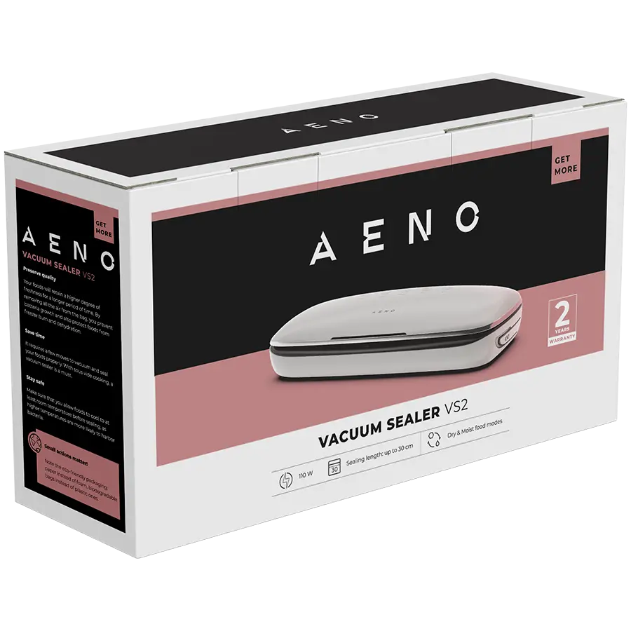 AENO VS2 Vacuum Sealer, 120W, 75kPa, 3 Modes, White - image 3