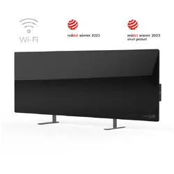 AENO Premium Eco Smart Heater, 700W, Tempered glass, Infrared+convection heating type, Plug type: Europe (E/F type), BLACK
