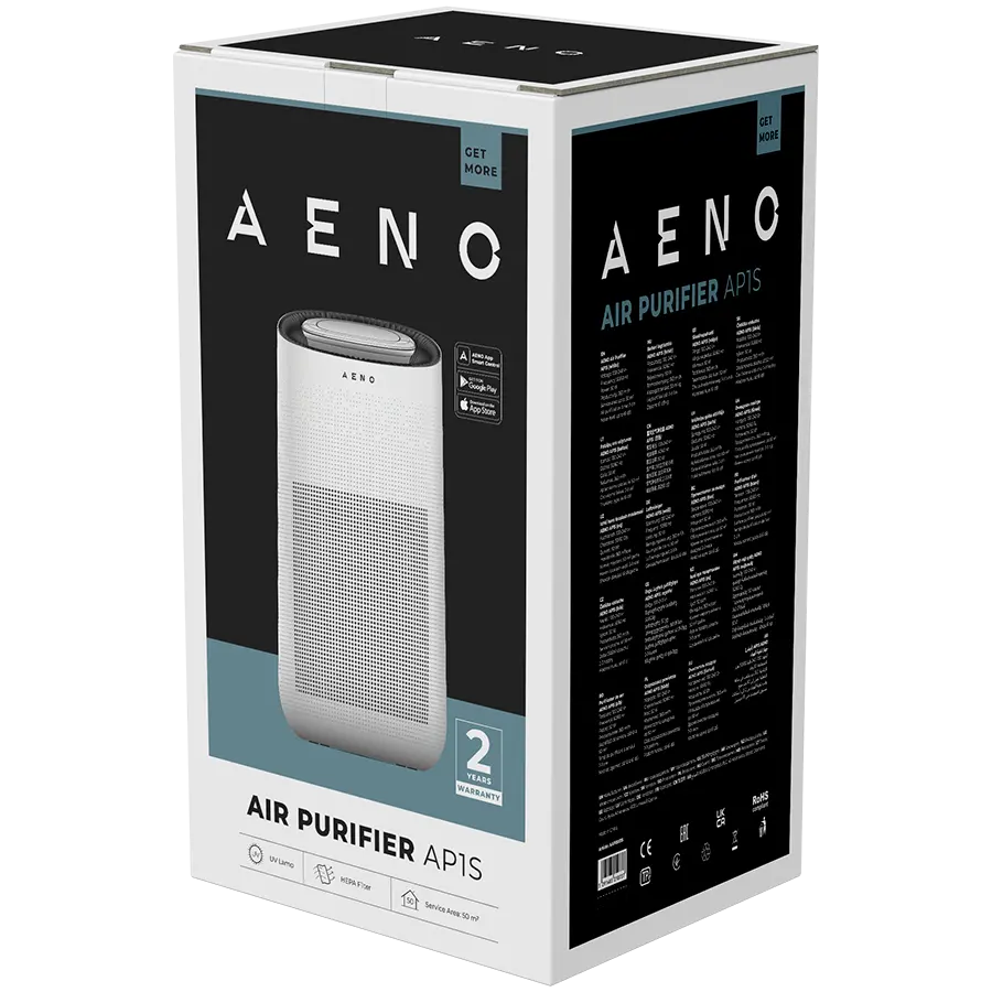 AENO Air Purifier AP1S, WiFi, UV lamp, CADR 450 m³/h, 60m2, carbon filter +Hepa H13 - image 5