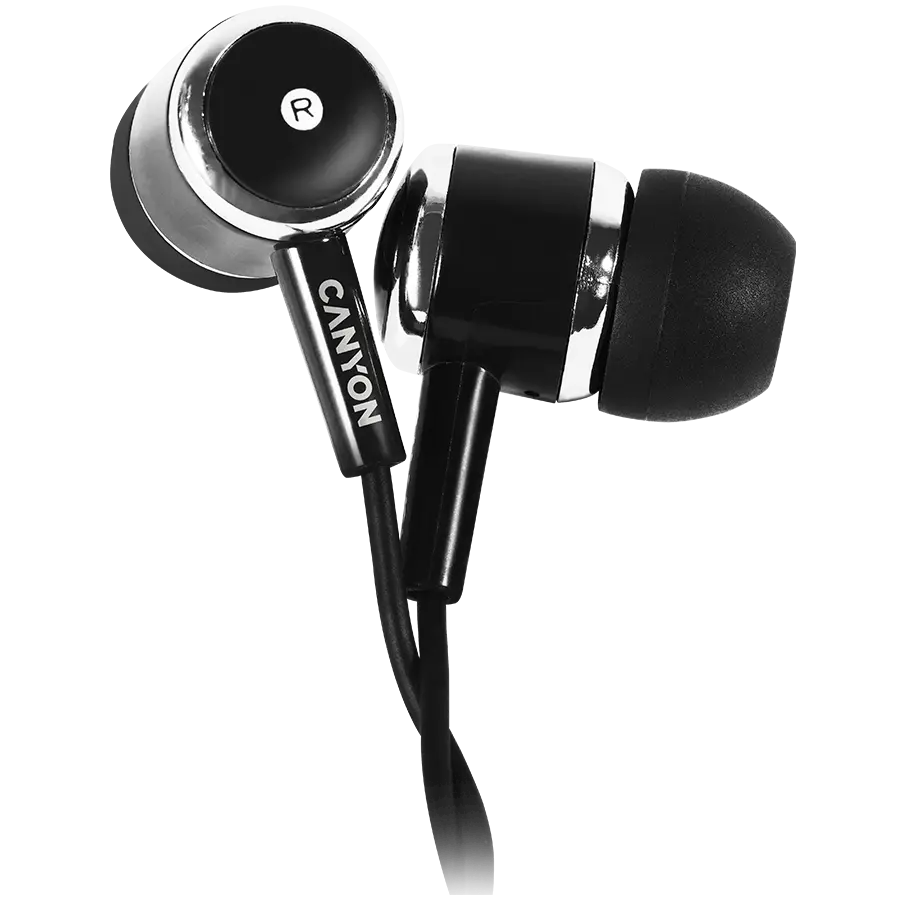 CANYON Căști stereo cu microfon, Negre