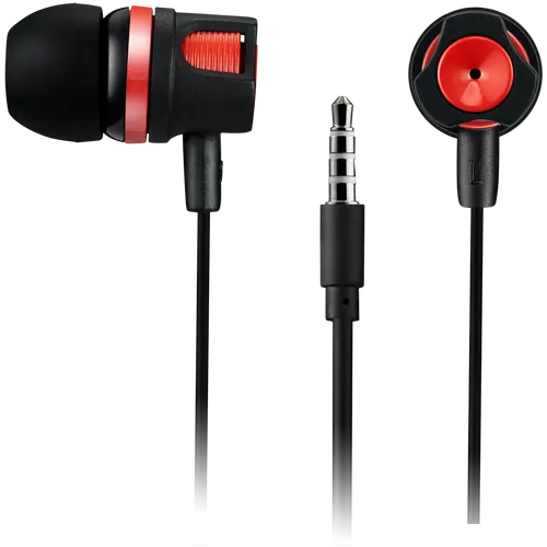 CANYON Stereo earphones with microphone, 1.2M, red - image 1