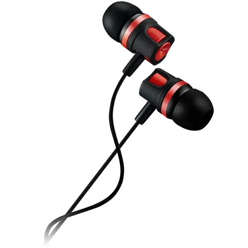 CANYON Stereo earphones with microphone, 1.2M, red