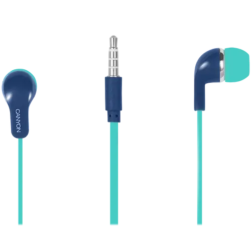 CANYON Stereo Earphones with inline microphone, Green+Blue - image 1