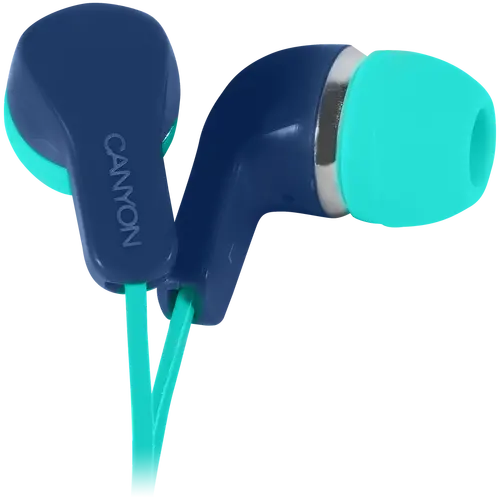 CANYON Stereo Earphones with inline microphone, Green+Blue