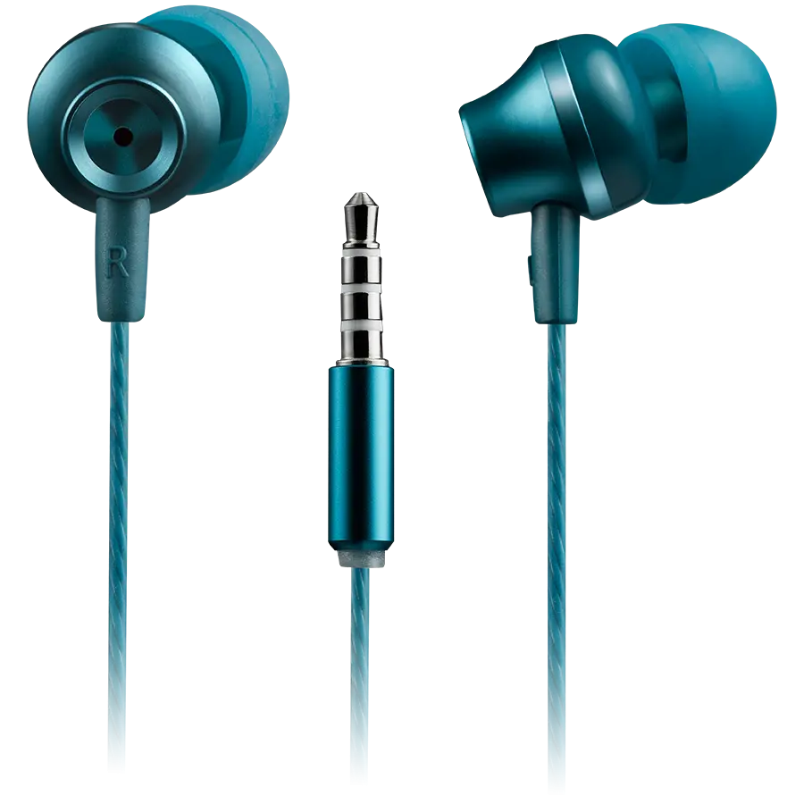 CANYON Căști stereo cu microfon, carcasă metalică, 1.2M, albastru-verde - image 1