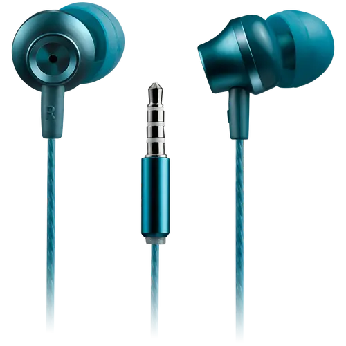 CANYON Stereo earphones with microphone, metallic shell, 1.2M, blue-green - image 1