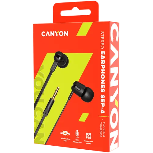 CANYON headphones SEP-4 Mic Flat 1.2m Black - image 2