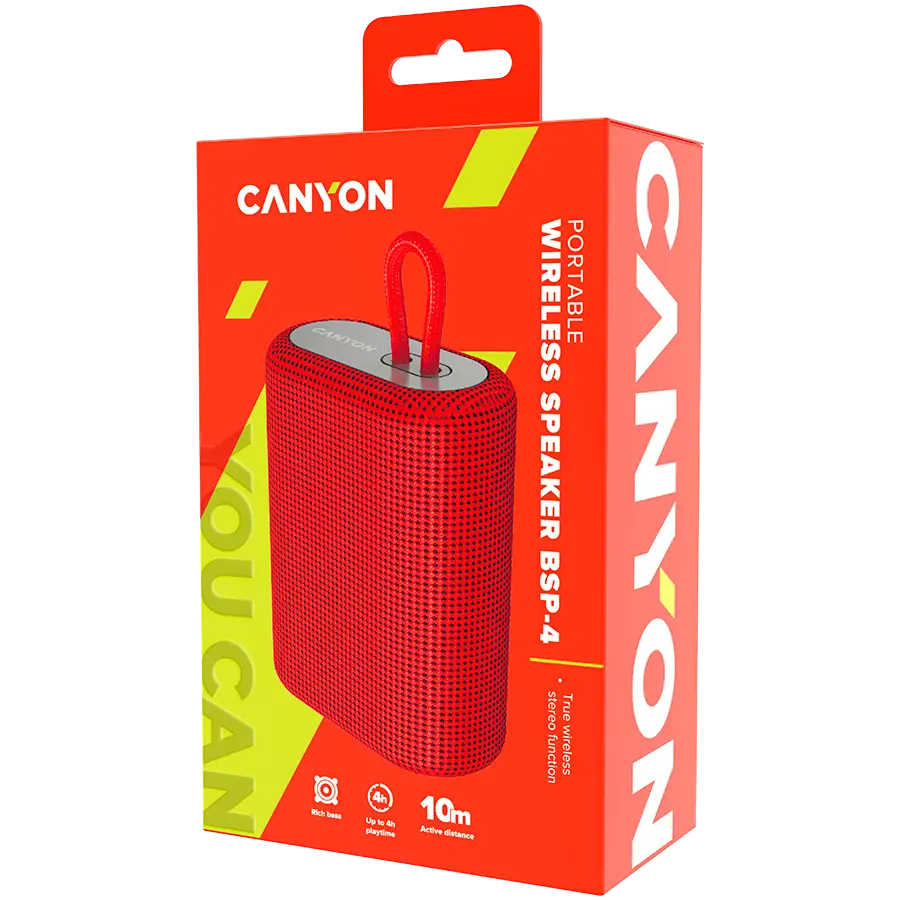 CANYON ηχείο BSP-4 5W Κόκκινο - image 3