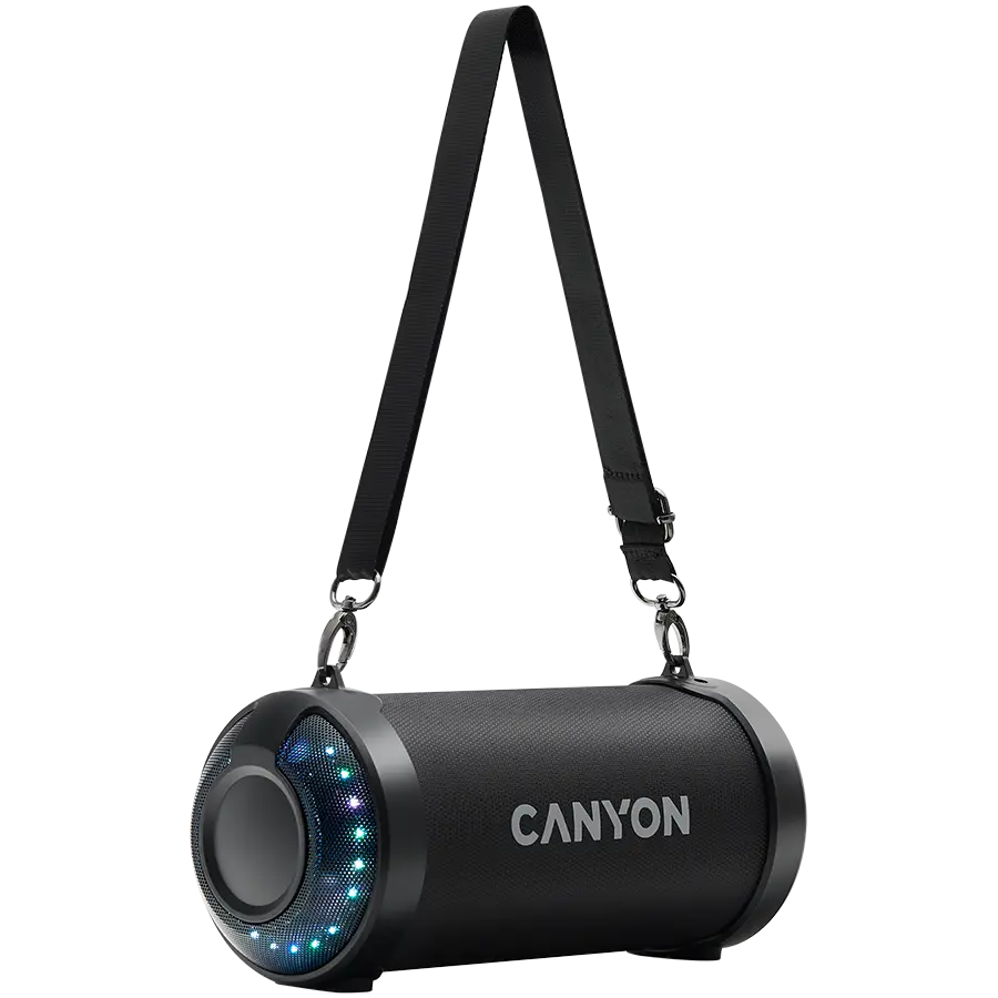 CANYON BSP-7, Bluetooth Speaker, BT V5.0, Jieli JLAC6925B, 3.5mm AUX, 1*USB-A port, micro-USB port, 1500mAh lithium ion  battery, Black, cable length 0.6m, 278*117 *128mm, 0.941kg - image 1