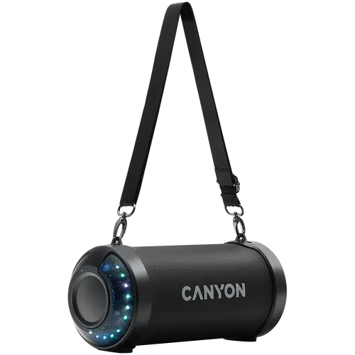 CANYON BSP-7, Bluetooth Speaker, BT V5.0, Jieli JLAC6925B, 3.5mm AUX, 1*USB-A port, micro-USB port, 1500mAh lithium ion  battery, Black, cable length 0.6m, 278*117 *128mm, 0.941kg - image 1
