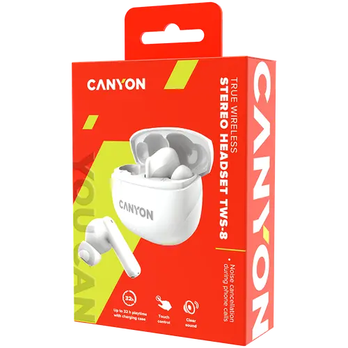 Ακουστικά CANYON TWS-8 ENC, λευκά - 5