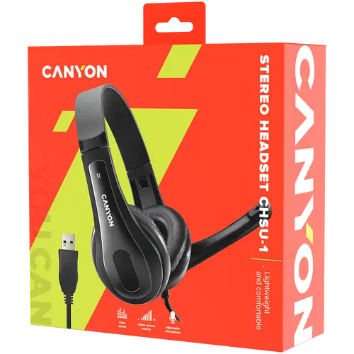 CANYON PC headset CHSU-1 PC Mic USB 2m Black - image 4