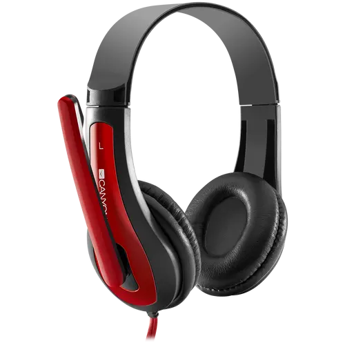 CANYON PC headset HSC-1 PC Mic Flat 2m Black Red - image 2