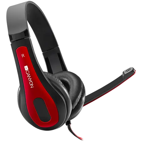 CANYON PC headset HSC-1 PC Mic Flat 2m Black Red