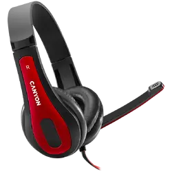 CANYON PC headset HSC-1 PC Mic Flat 2m Black Red