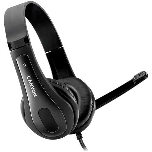 CANYON ακουστικά PC headset HSC-1 PC Mic Flat 2m Μαύρο - 1