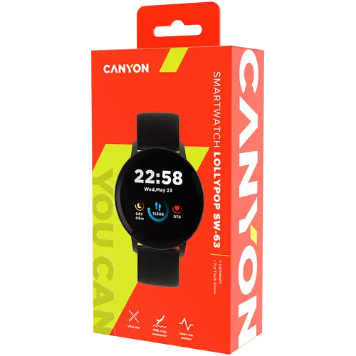 CANYON Lollypop SW-63, Smartwatch, 1.3 ιντσών IPS πλήρως απτική οθόνη, στρογγυλό ρολόι, αδιάβροχο IP68, λειτουργία πολλαπλών αθλημάτων, BT5.0 - 6