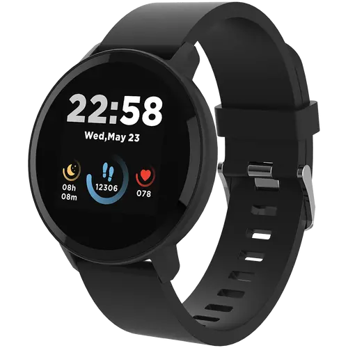 CANYON Lollypop SW-63, Smartwatch, ecran IPS complet tactil de 1.3 inchi, ceas rotund, rezistent la apă IP68, mod multisport, BT5.0, compatibilitate - 1