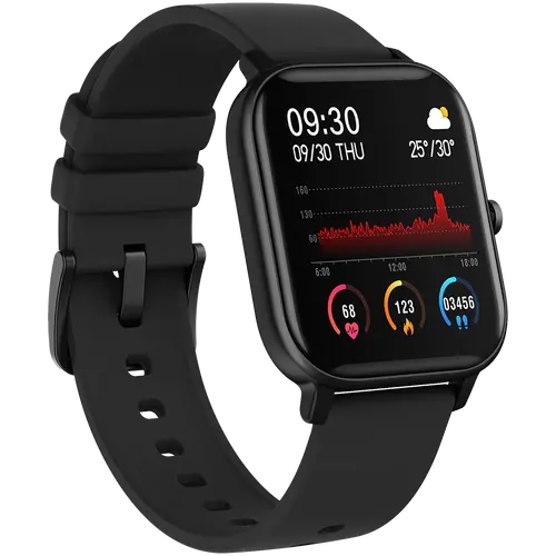 CANYON Wildberry SW-74, Smart watch, 1.3inches TFT full touch screen, Zinic+plastic body, IP67 waterproof, multi-sport mode, compatibility with iOS and android, black body with black silicon belt, Host: 43*37*9mm, Strap: 230x20mm, 45g - image 2