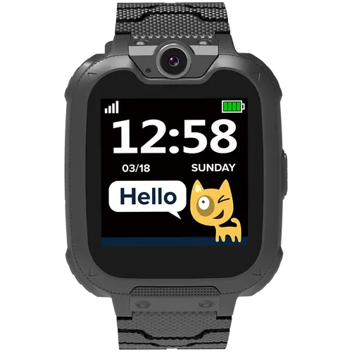 CANYON Tony KW-31, Kids smartwatch, 1.54 inch colorful screen, Camera 0.3MP, Mirco SIM card, 32+32MB, GSM(850/900/1800/1900MHz), 7 games inside, 380mAh battery, compatibility with iOS and android, Black, host: 54*42.6*13.6mm, strap: 230*20mm, 45g